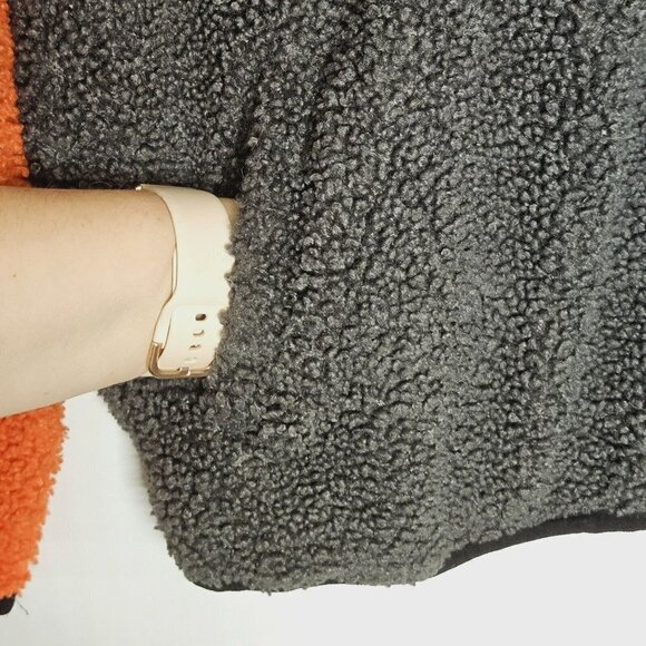 Dutch Bros Coffee Color Block Sherpa Fleece Unisex Pullover Henley Flaw Small - Picture 4 of 12